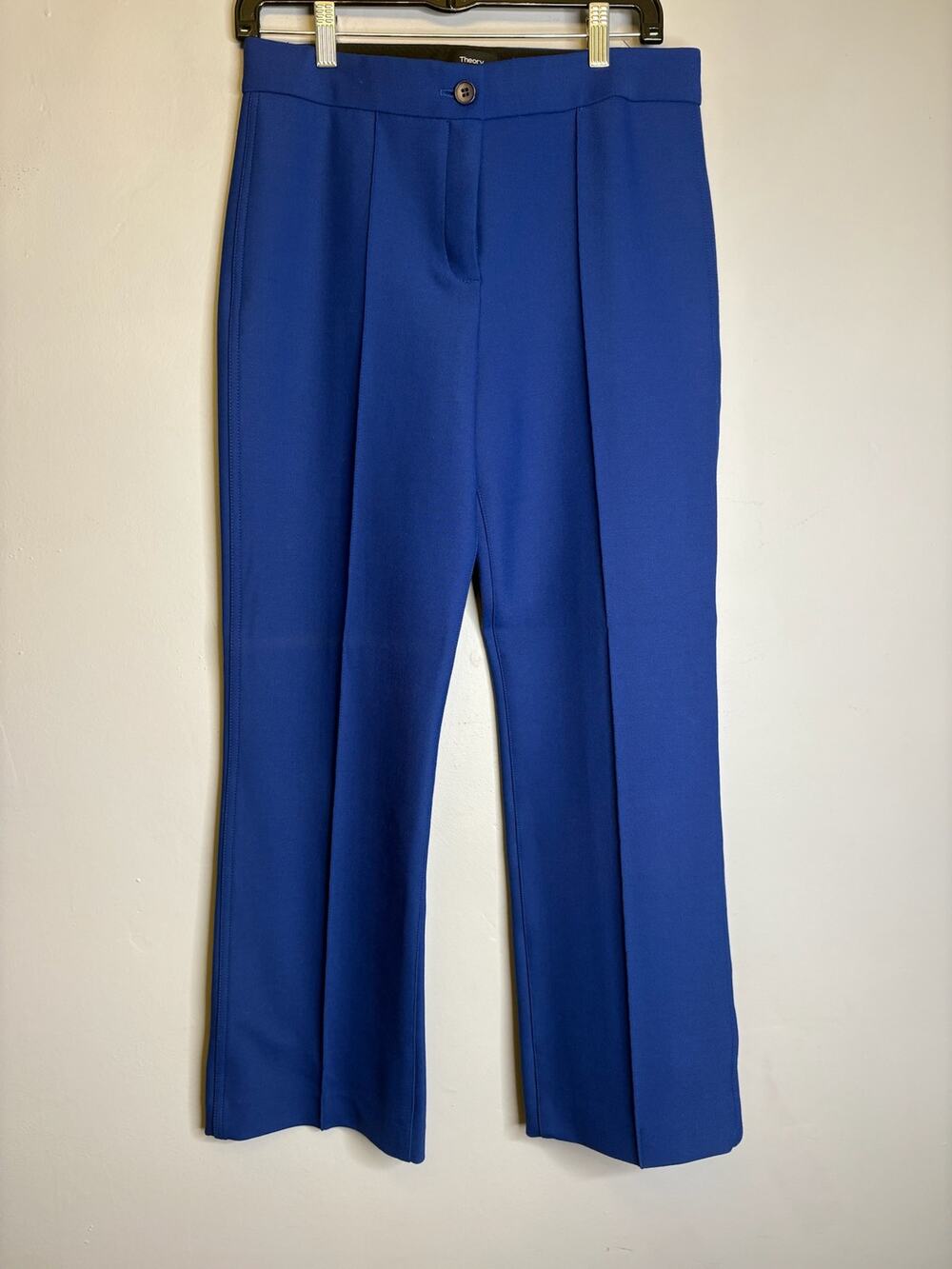 Theory Blue Tailored High Rise Wide Leg Trousers Dress Pants Size XL